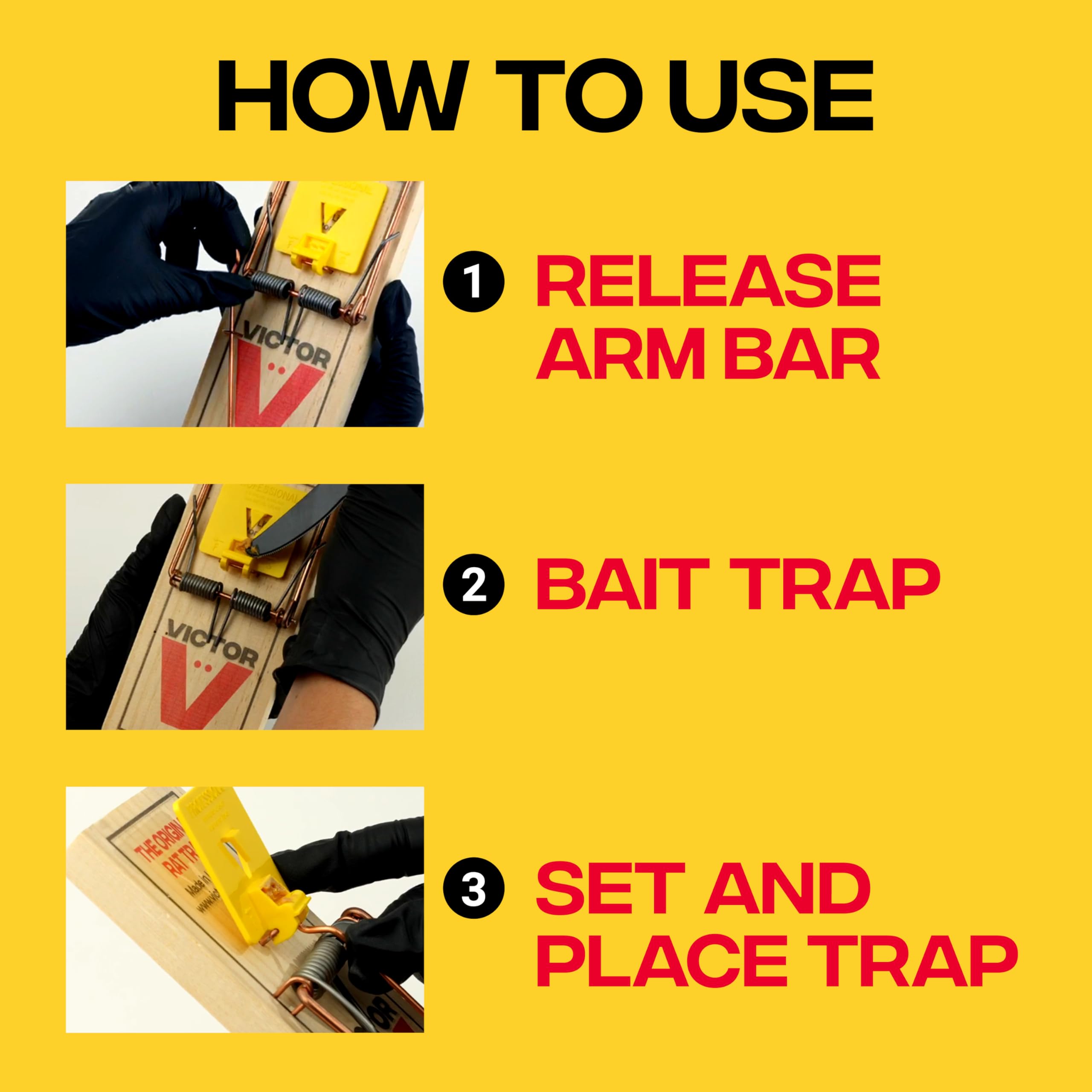 Victor Easy Set design rat trap displayed for quick placement.