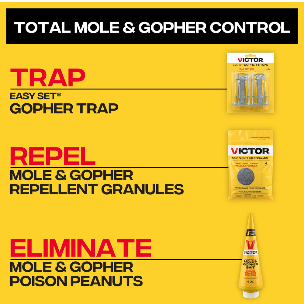 Victor M6006 pellet bait kills moles and gophers in tunnels