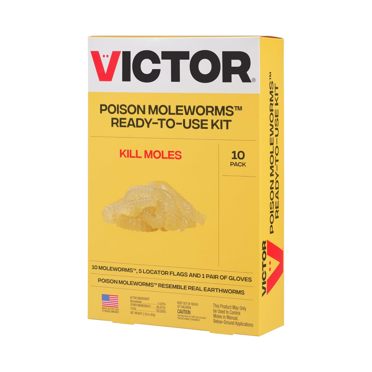 Victor Poison Moleworms: ten worm bait for mole control in lawns