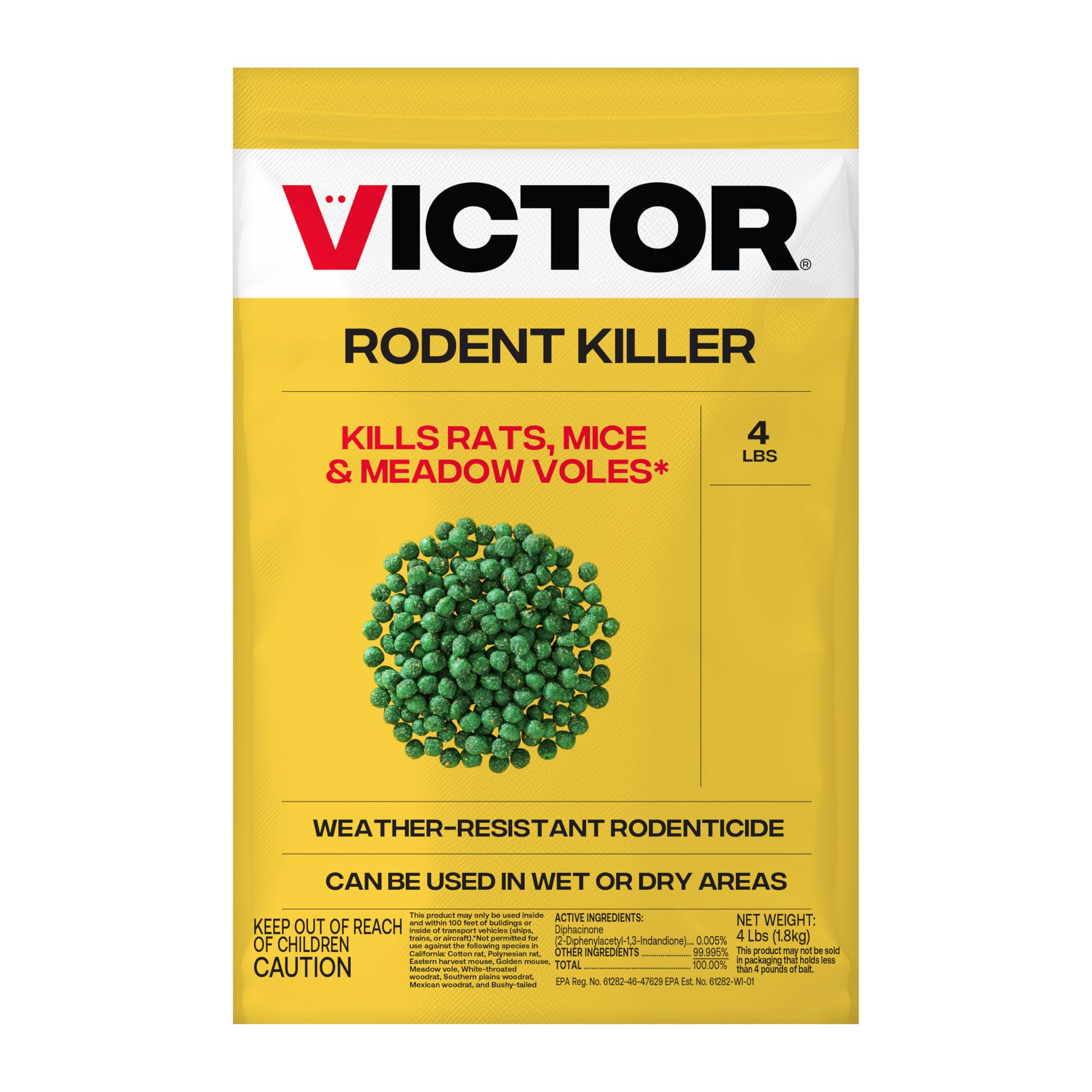 Victor bait designed for both indoor and outdoor placement use.