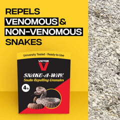 Victor Snake-A-Way granules sprinkled around garden deter snakes