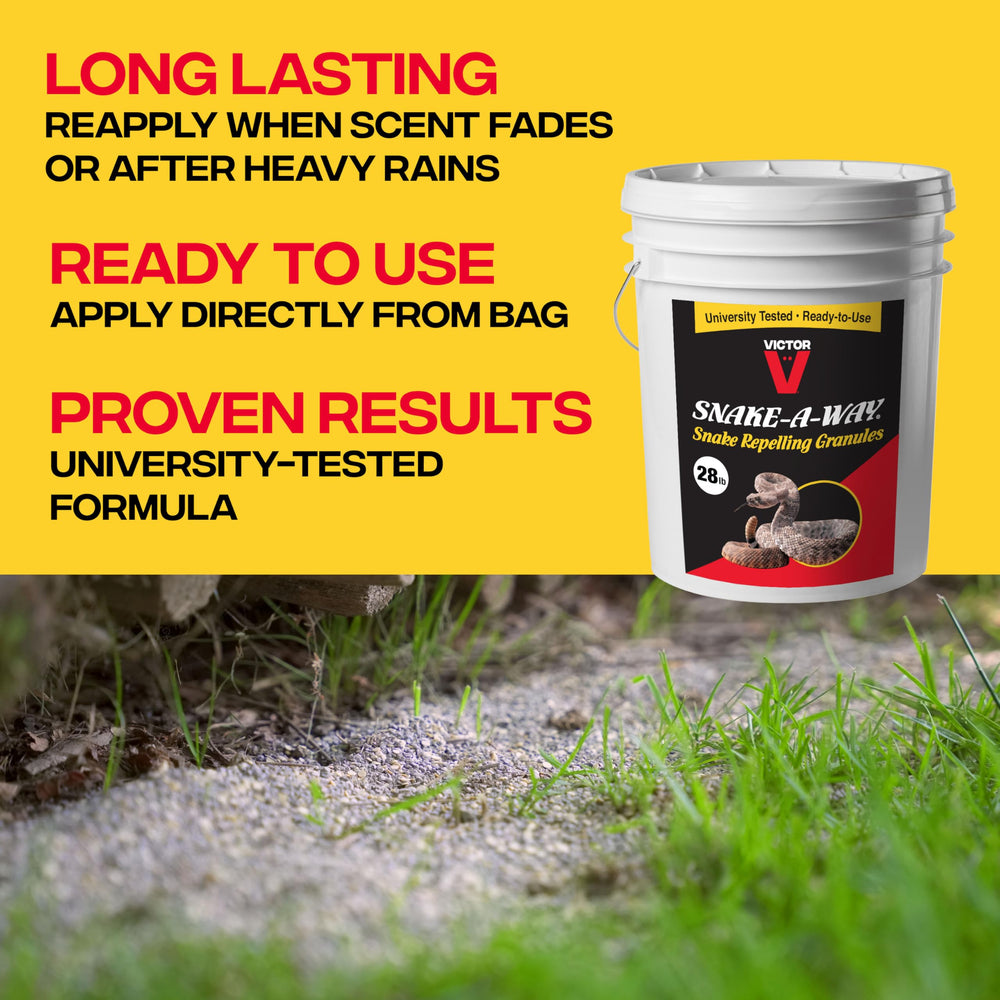 Victor Snake-A-Way granules creating a protective fence around garden