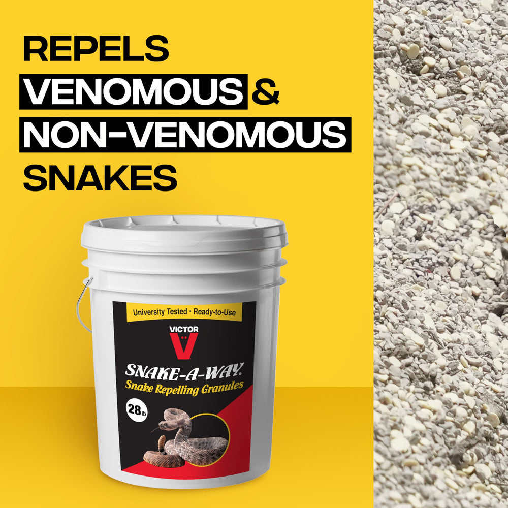 Victor VP362 Snake-A-Way bag and label show outdoor perimeter protection
