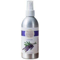 Victoria's Lavender linen spray bottle for bedding creates a calm, fresh sleep environment.