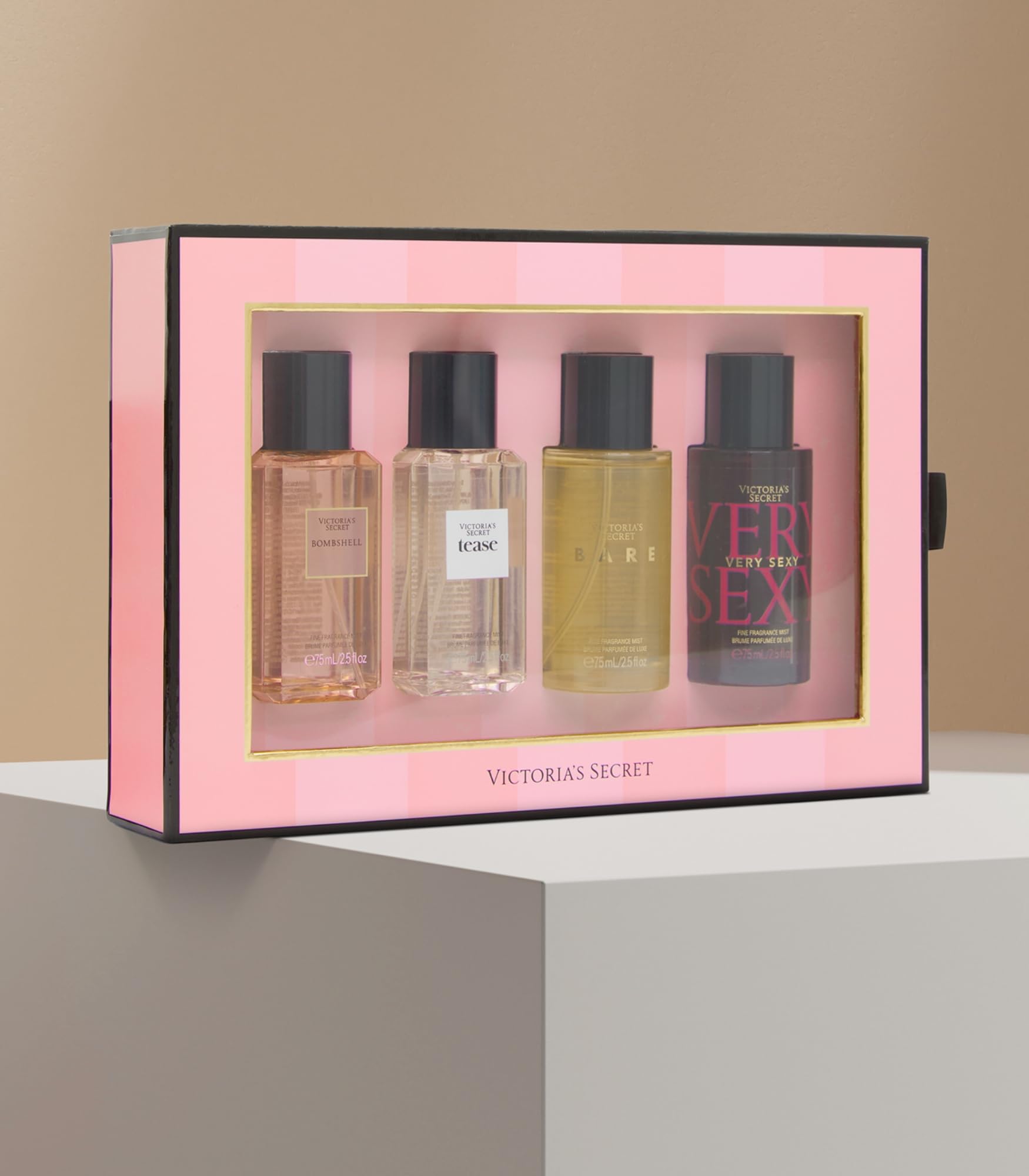 Victoria's Secret scent collection on display, illustrating variety for mood pairing.