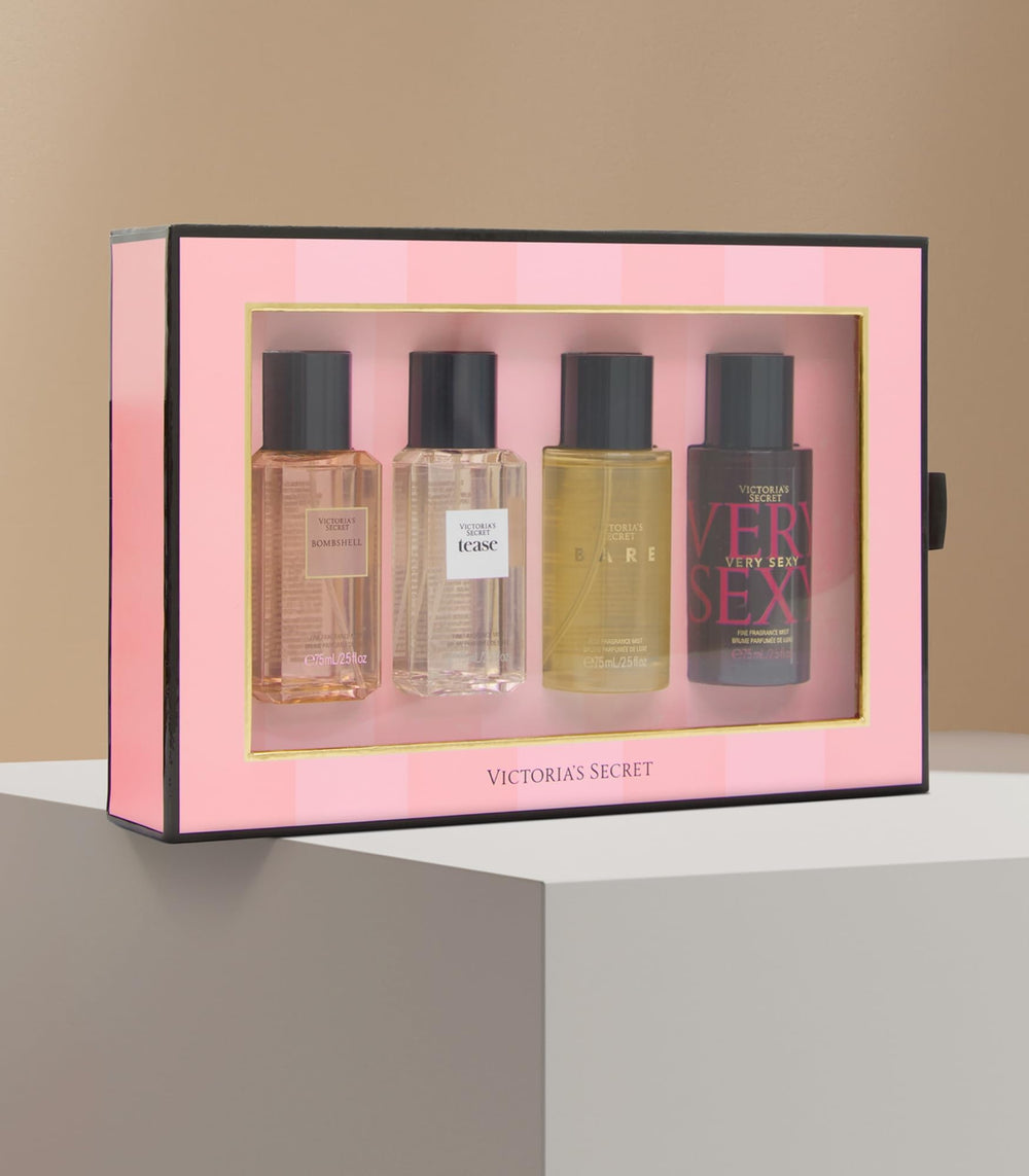 Victoria's Secret scent collection on display, illustrating variety for mood pairing.
