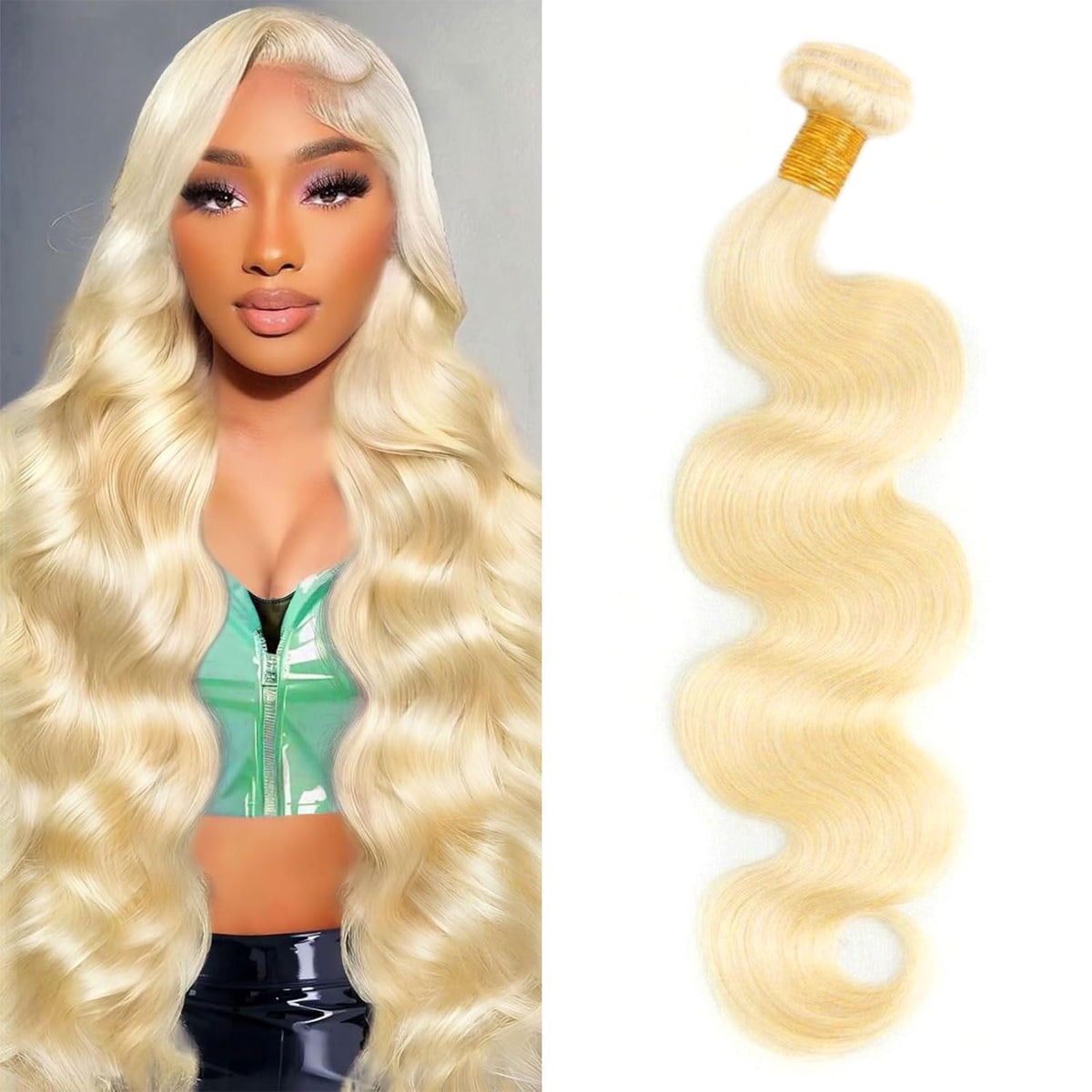 VICYAO 613 body wave blonde bundle 20in for a full, natural blend.