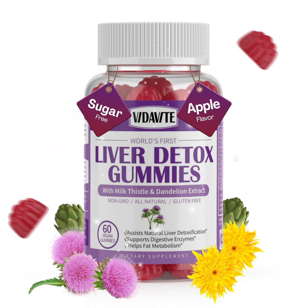 VIDAVITE liver cleanse gummies with apple flavor for daily support