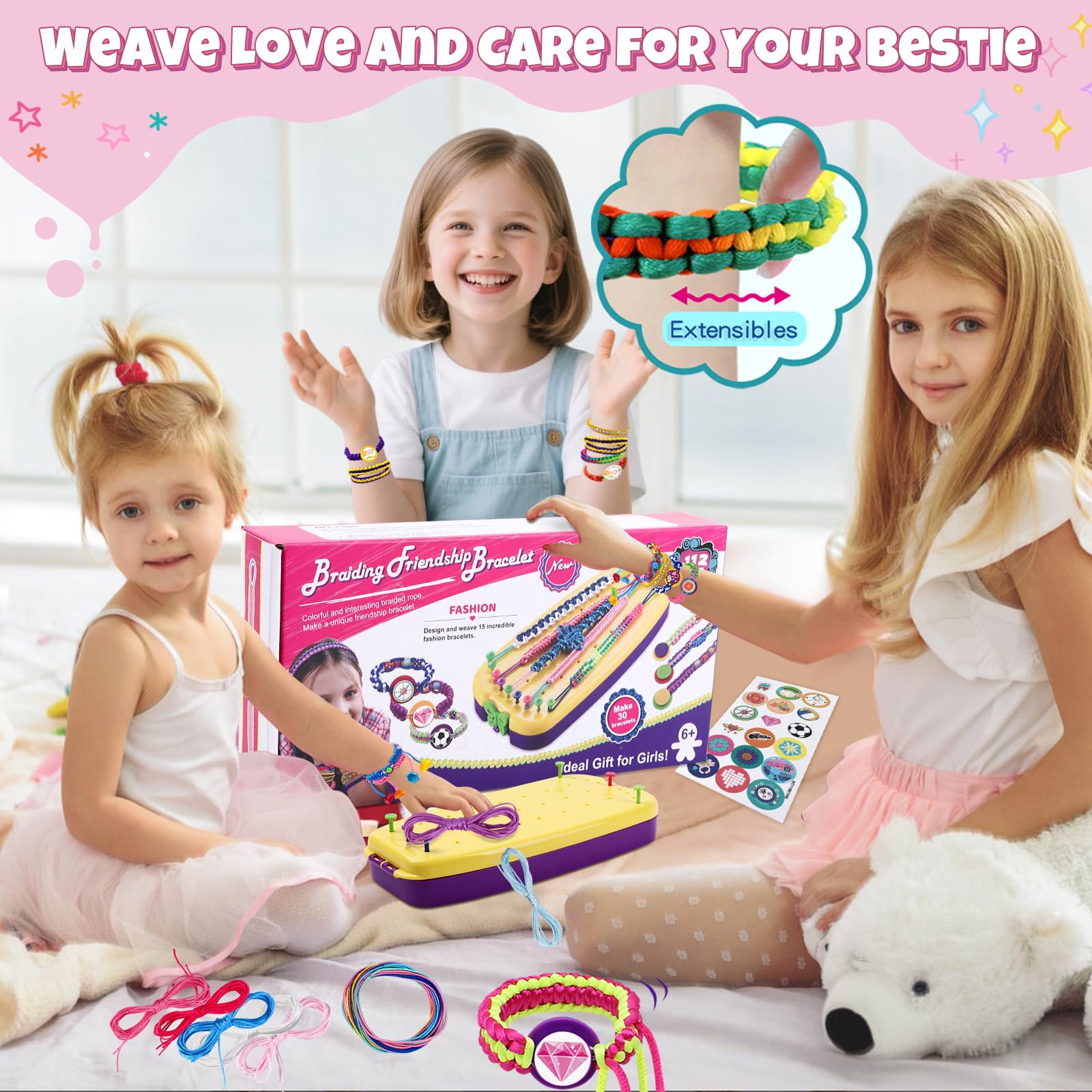 VIDIBESTY bracelet loom with colorful threads inspires easy, quick DIY accessories.