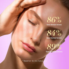 VieBeauti Eyebrow Growth Serum application scene highlights easy morning and evening use.