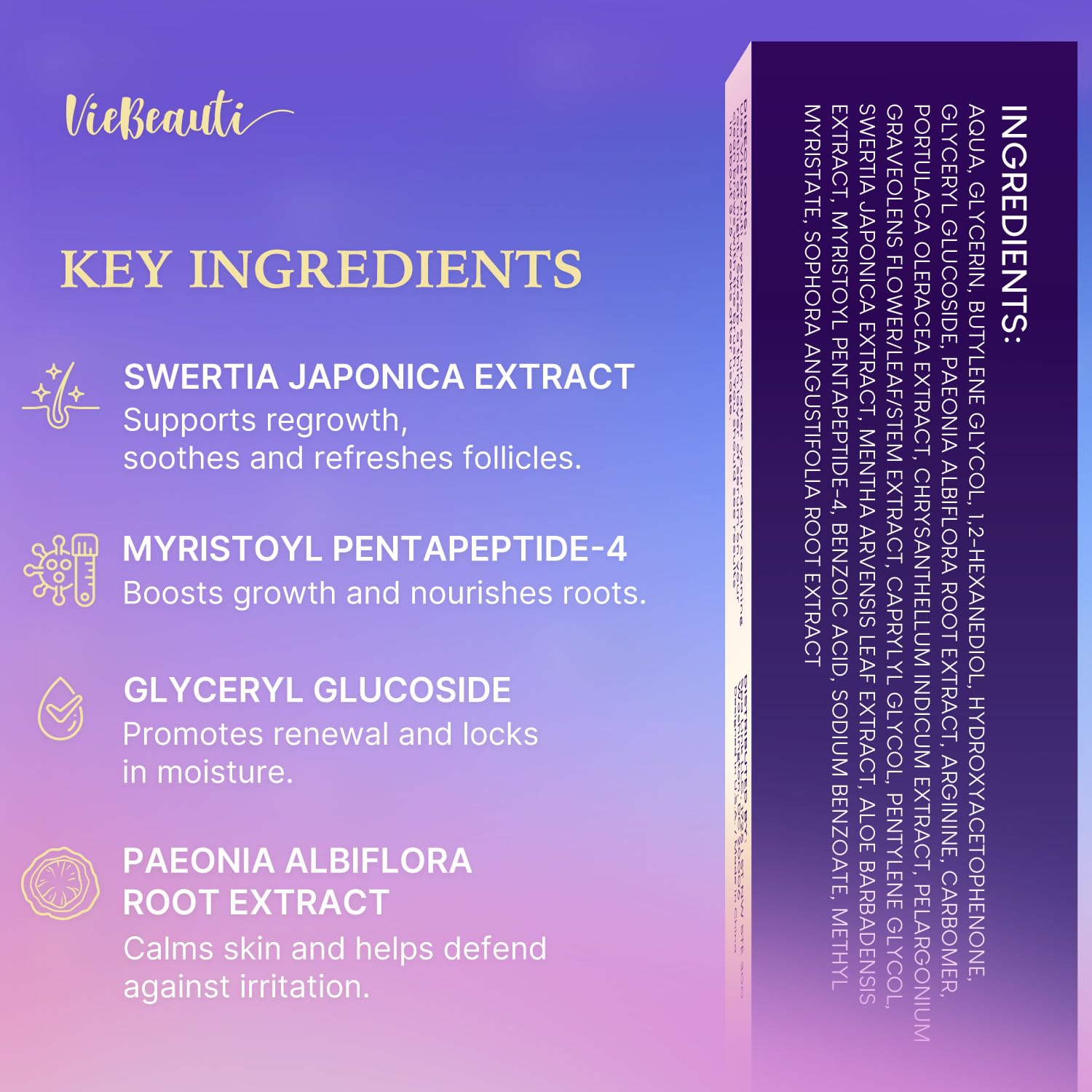VieBeauti Eyebrow Growth Serum brow close-up reveals thicker, healthier-looking hairs.