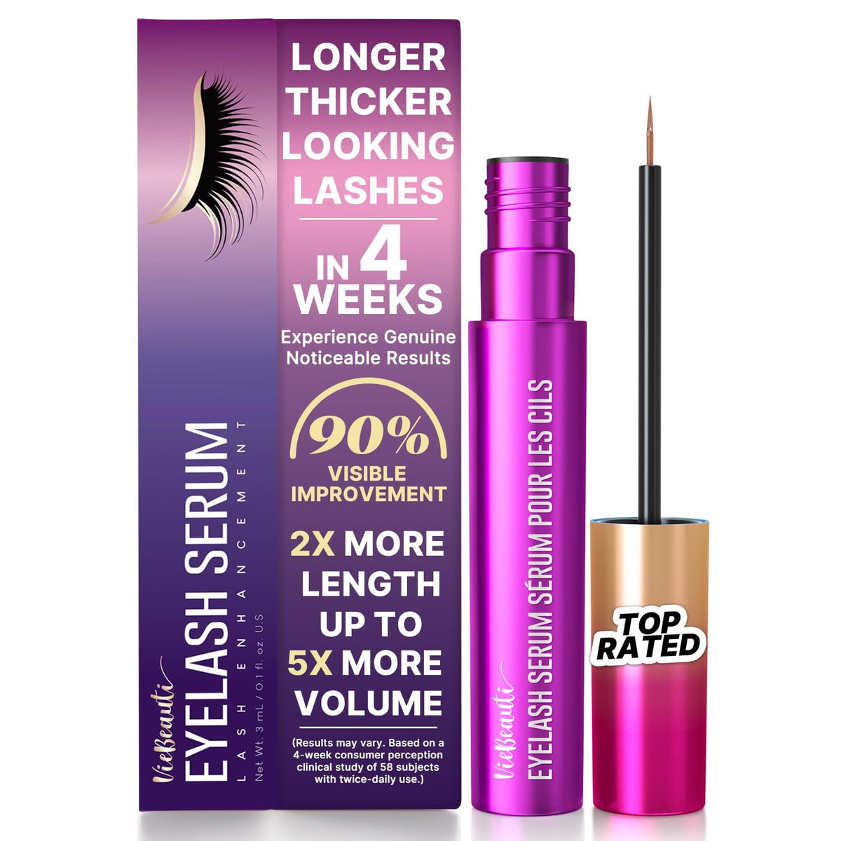 VieBeauti Lash Serum bottle close-up for precise daily application