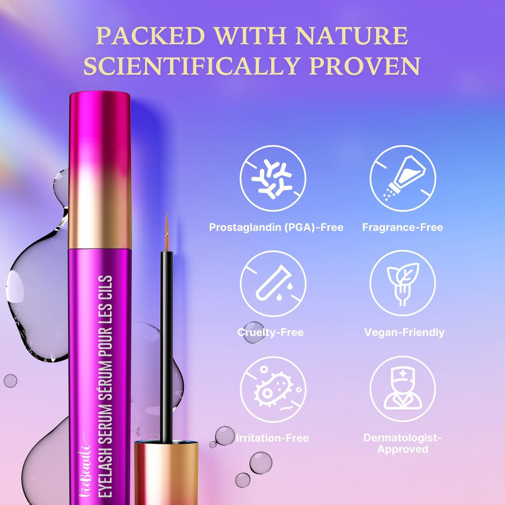VieBeauti Lash Serum ingredients panel with panax ginseng