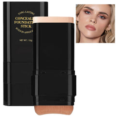 Vienflona foundation stick close-up applying full-coverage formula for natural finish