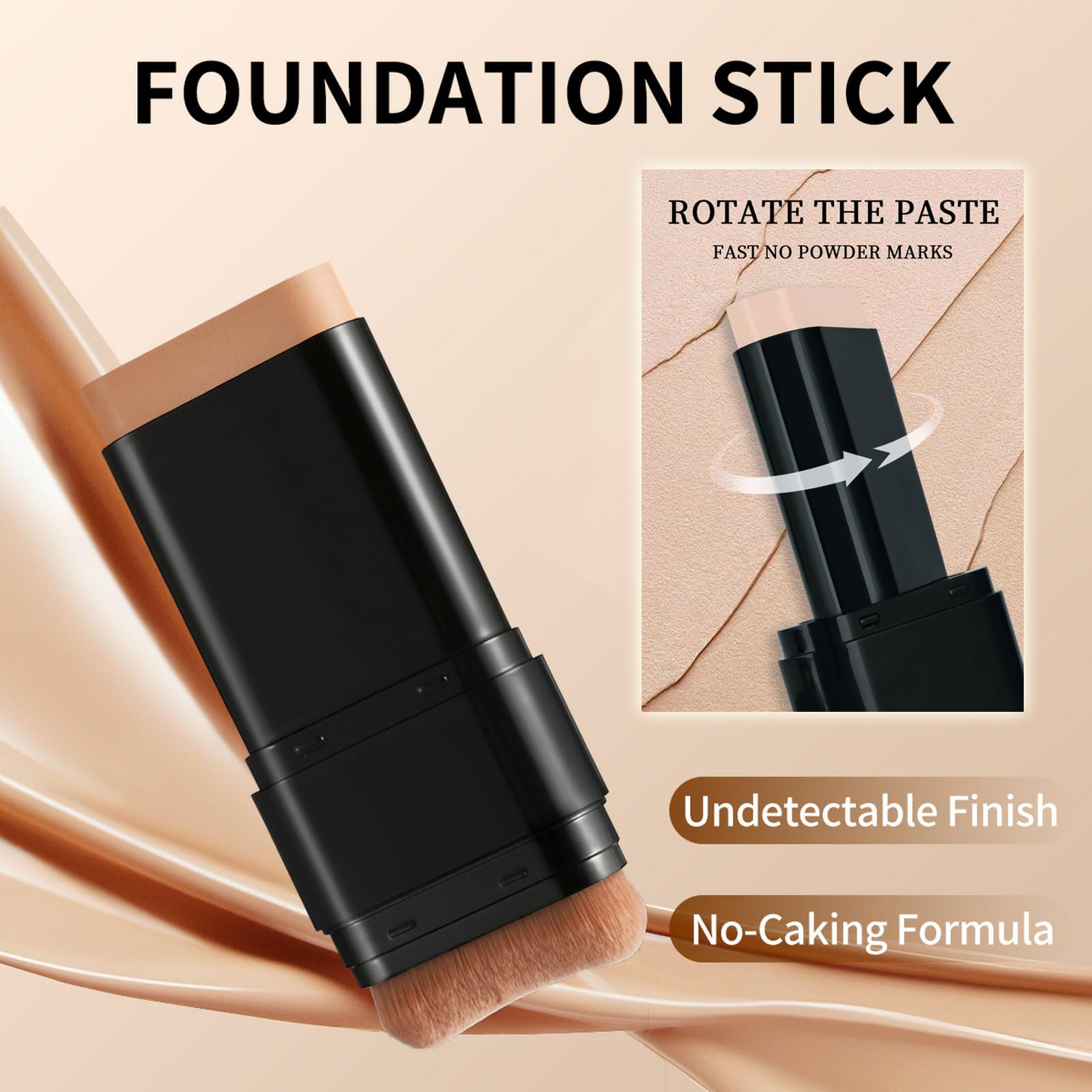 Vienflona Foundation Stick in 05 Deep Wheat matches rich skin tones.