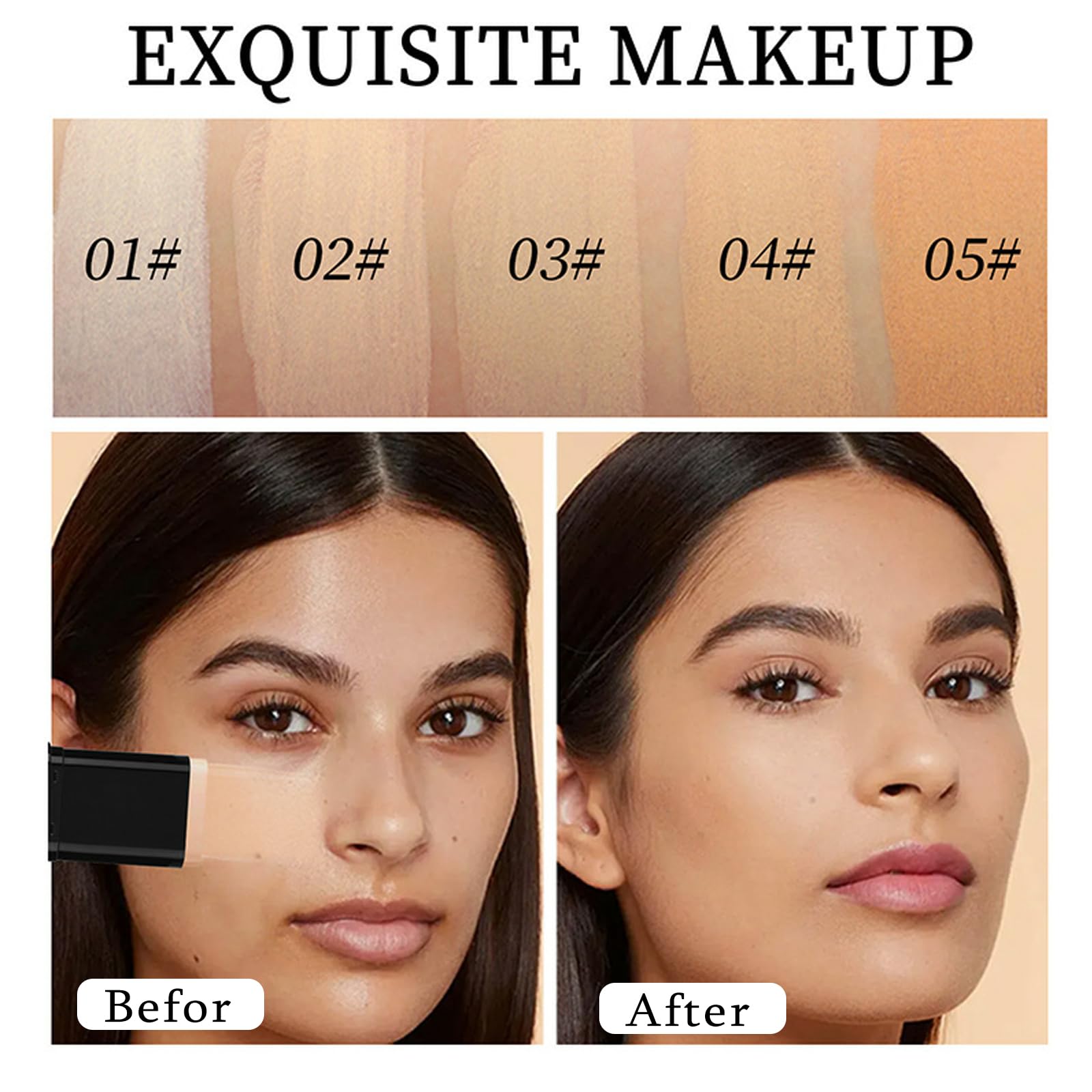 Vienflona Foundation Stick waterproof formula stays put through daily activities.