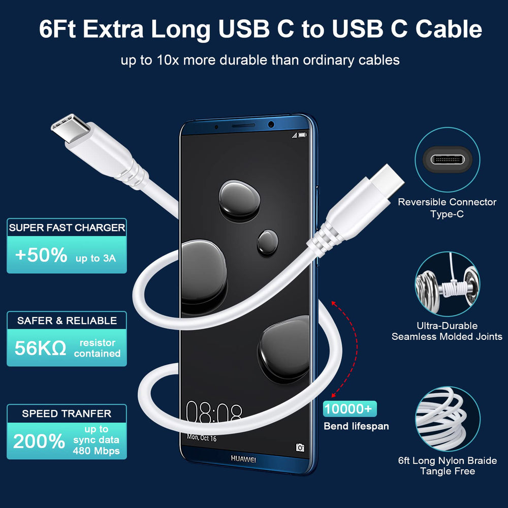 VIFIGEN nylon-braided Type-C cable endures 10000+ bends for durability.