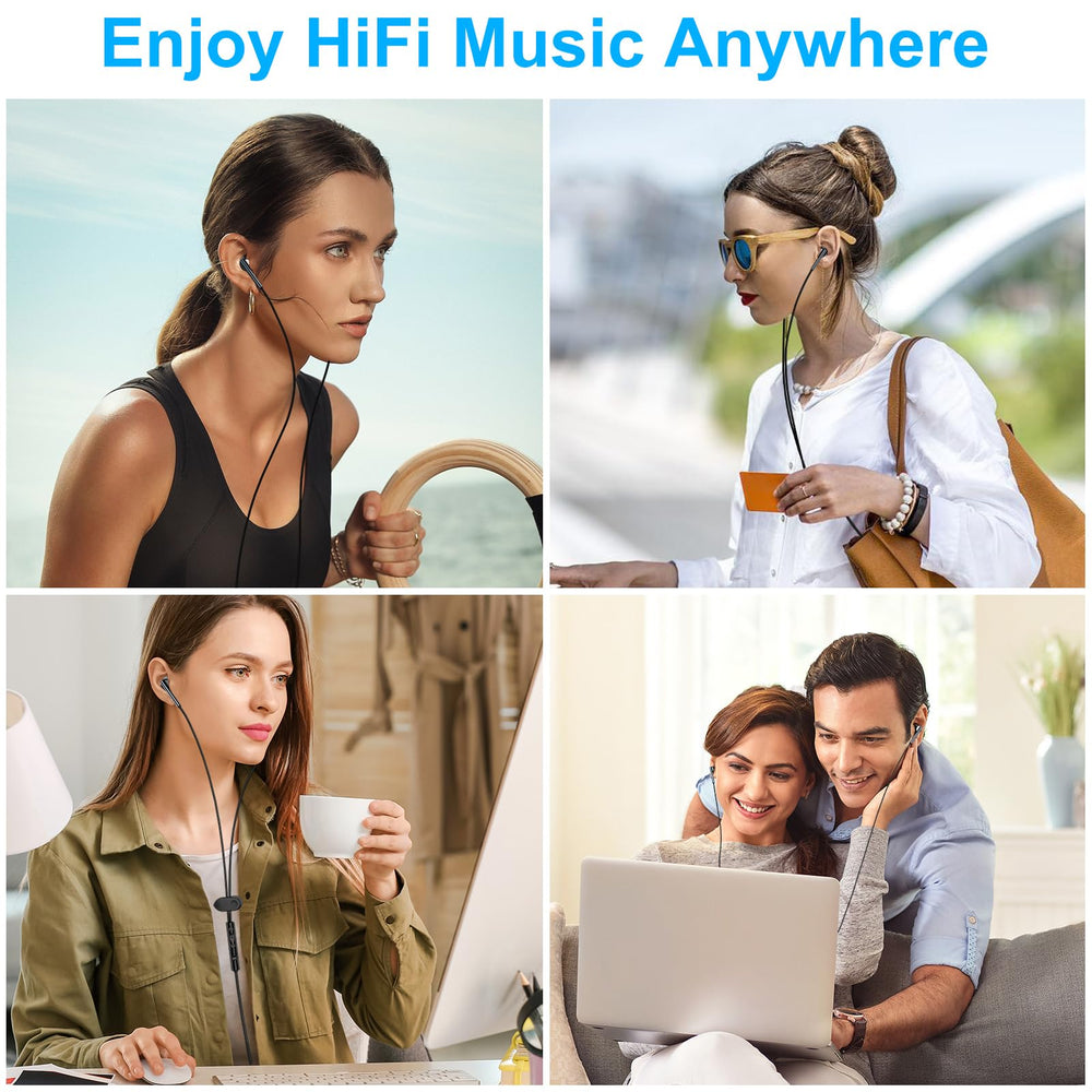 VIFIGEN USB-C wired earbuds include a clip to prevent cord tangles.