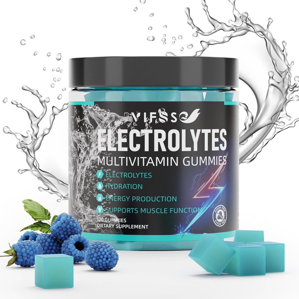 VIFSSG Electrolyte Gummies blue raspberry bottle for on-the-go hydration