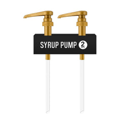 VIGOR PATH 2-Pack Gold Syrup Pumps front view for precise, mess-free pouring