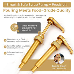 VIGOR PATH 2-Pack Gold Syrup Pumps on a 750ml bottle enables consistent dosing