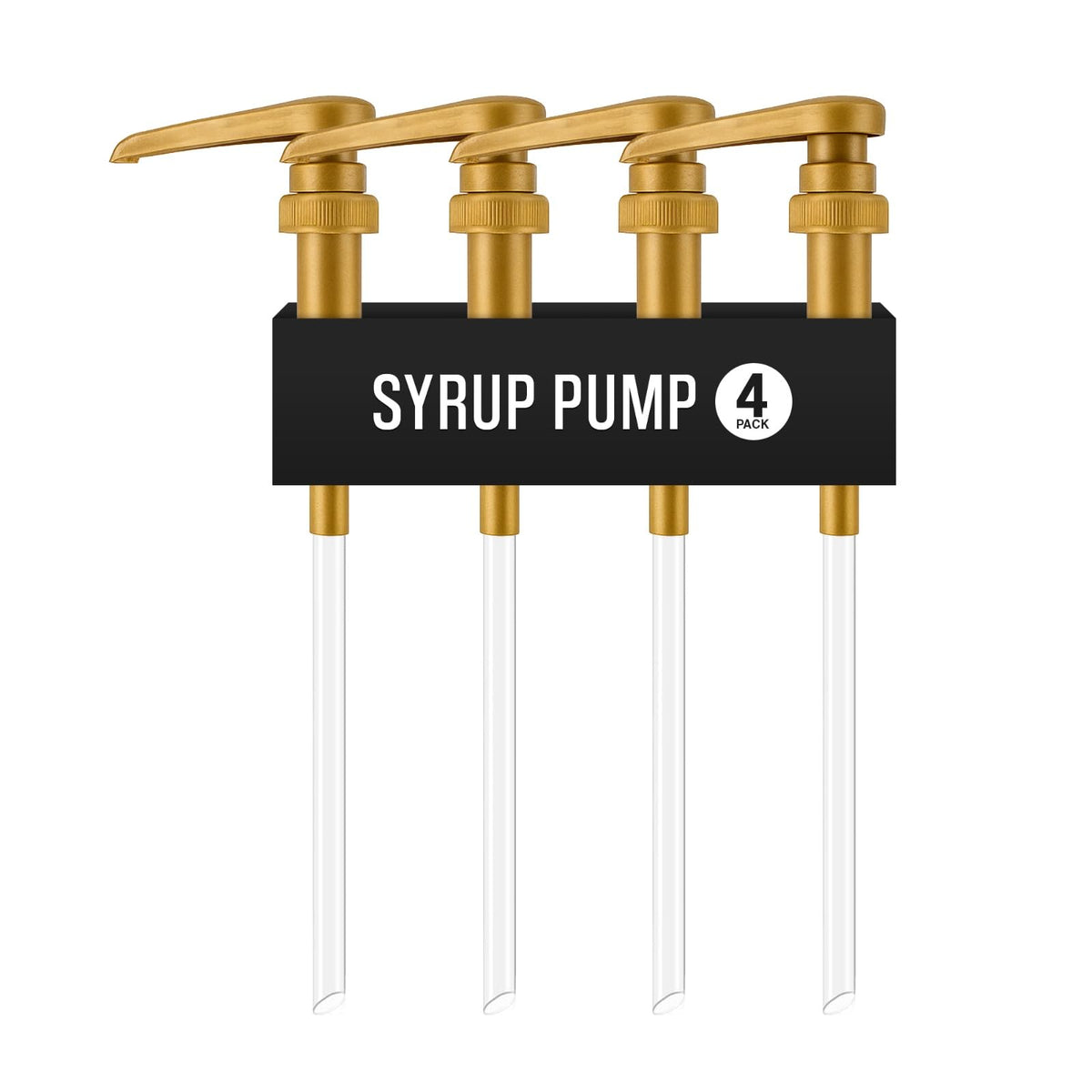VIGOR PATH gold syrup pump on 750ml bottle for smooth dispensing