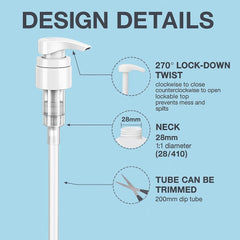 VIGOR PATH pump threads close-up showing compatible 410/28 neck