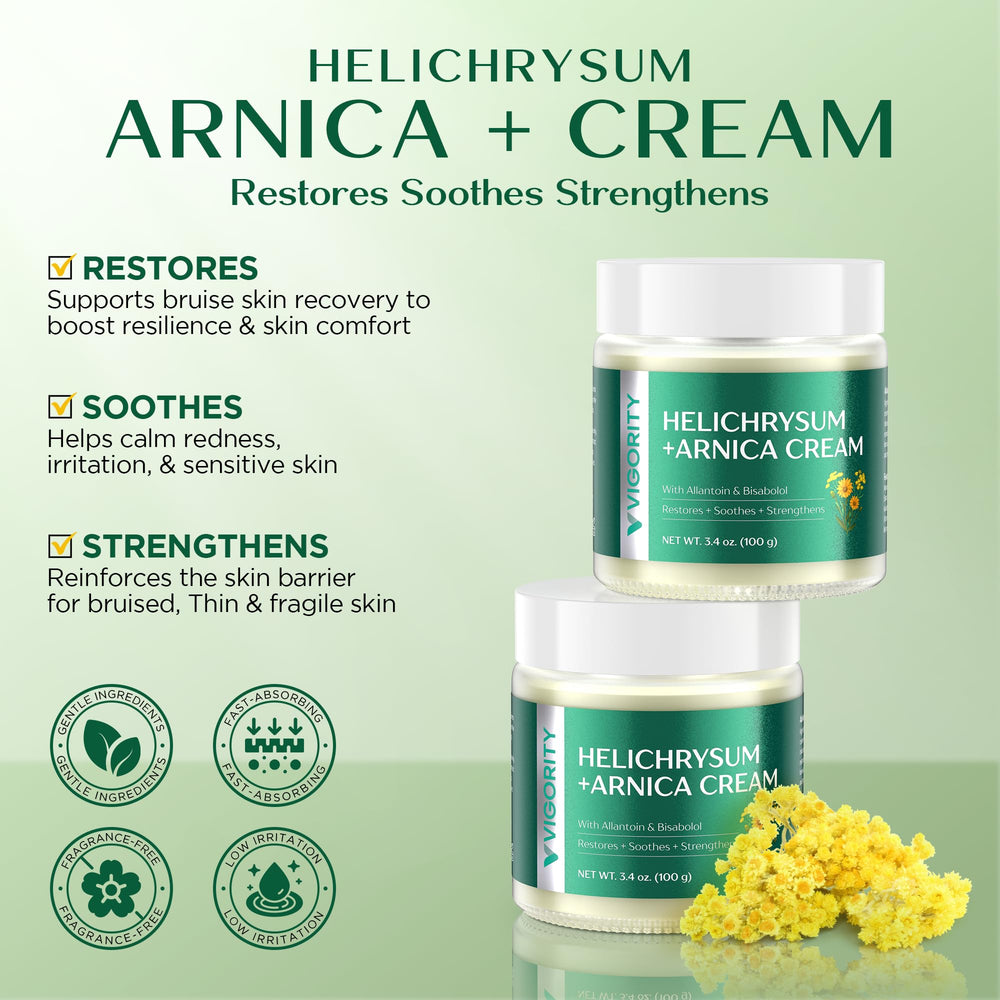 Close-up of Helichrysum and Arnica blend for soothing skin support