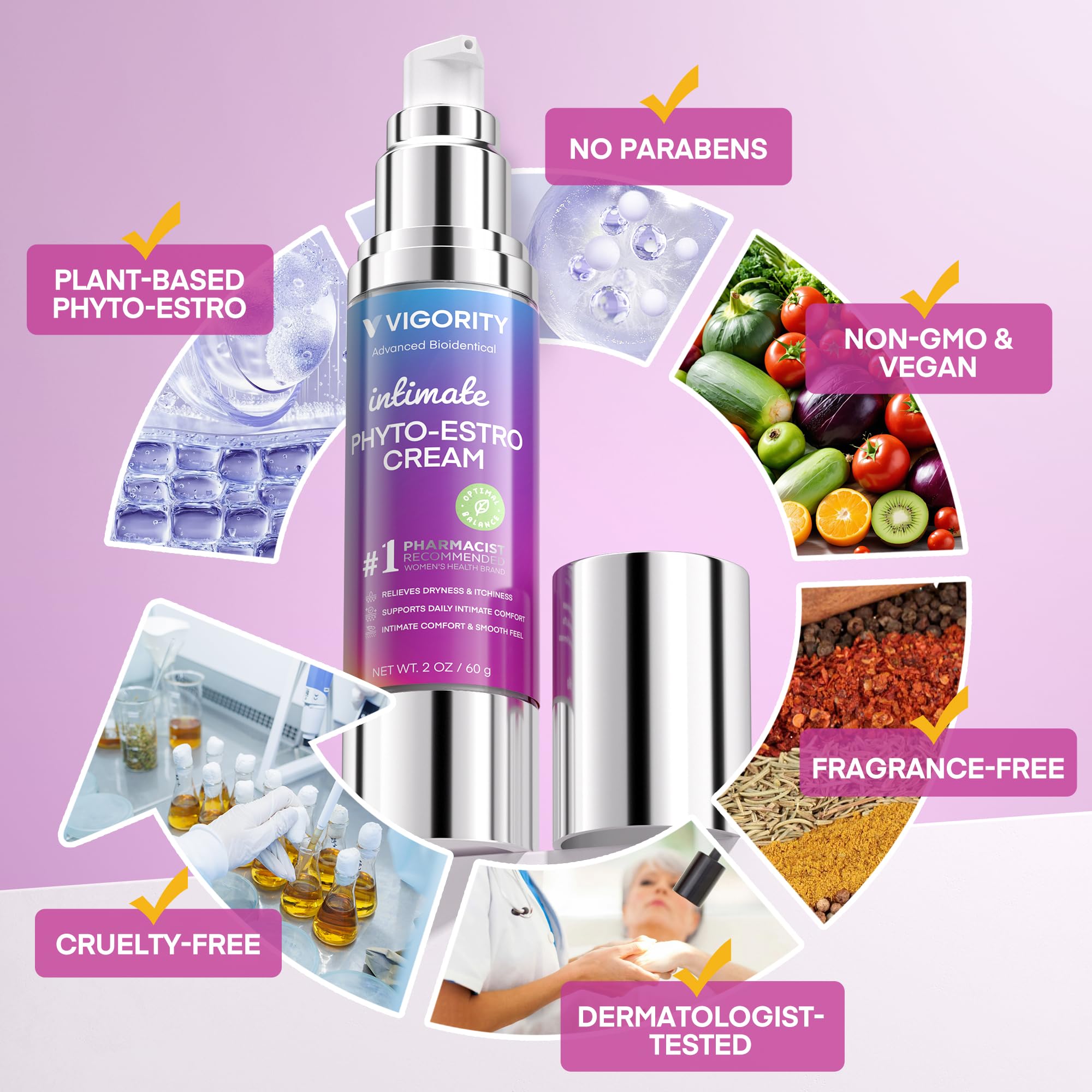 Vigority Intimate Phyto-Estro Cream application scene shows quick absorption during daily routine.