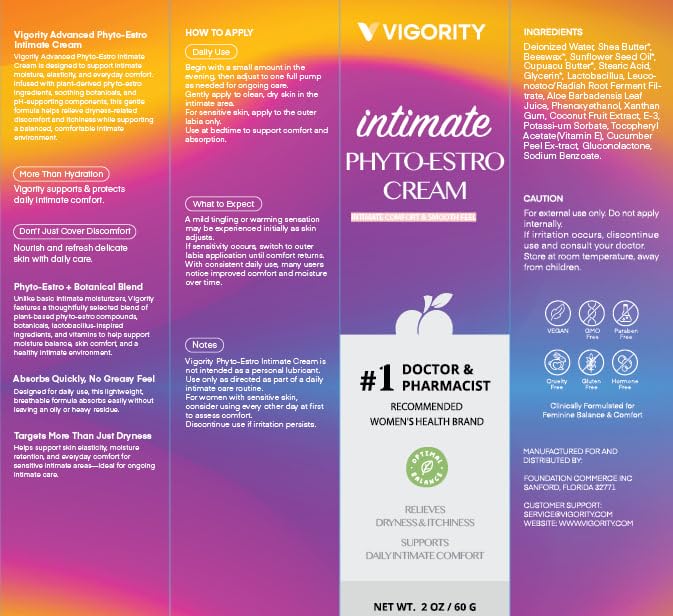 Vigority Intimate Phyto-Estro Cream in nighttime self-care setup for comfort.