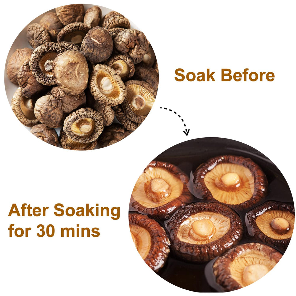 VIGOROUS MOUNTAINS soaking method: rehydrating dried shiitake mushrooms