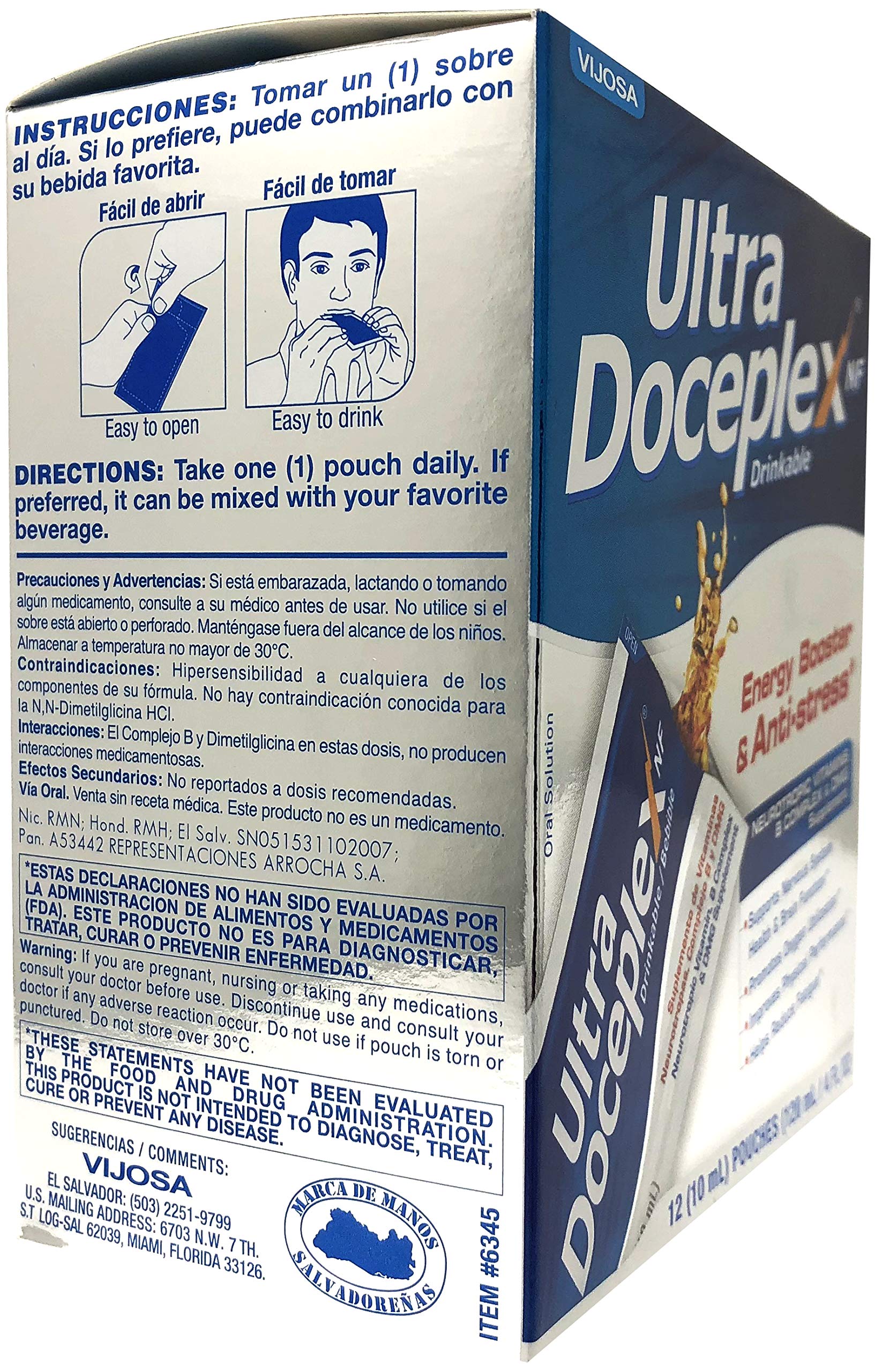 Vijosa Ultra Doceplex Energy Pouches dose dispense demonstrating easy consumption