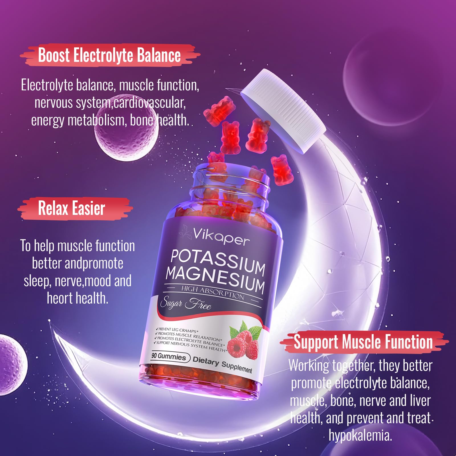 VIKAPER ingredients panel shows magnesium glycinate and potassium blend.