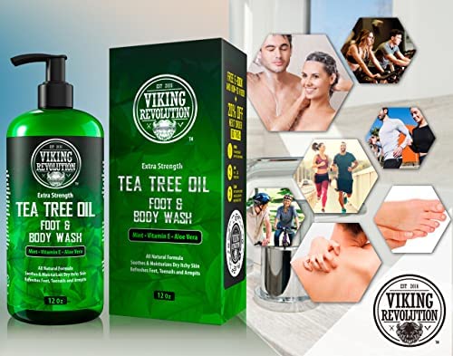 Viking Revolution Tea Tree Body Wash packaging signals value and portability.