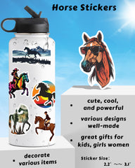 ViKiVi die-cut matte finish horse stickers provide precise edges for smooth application.
