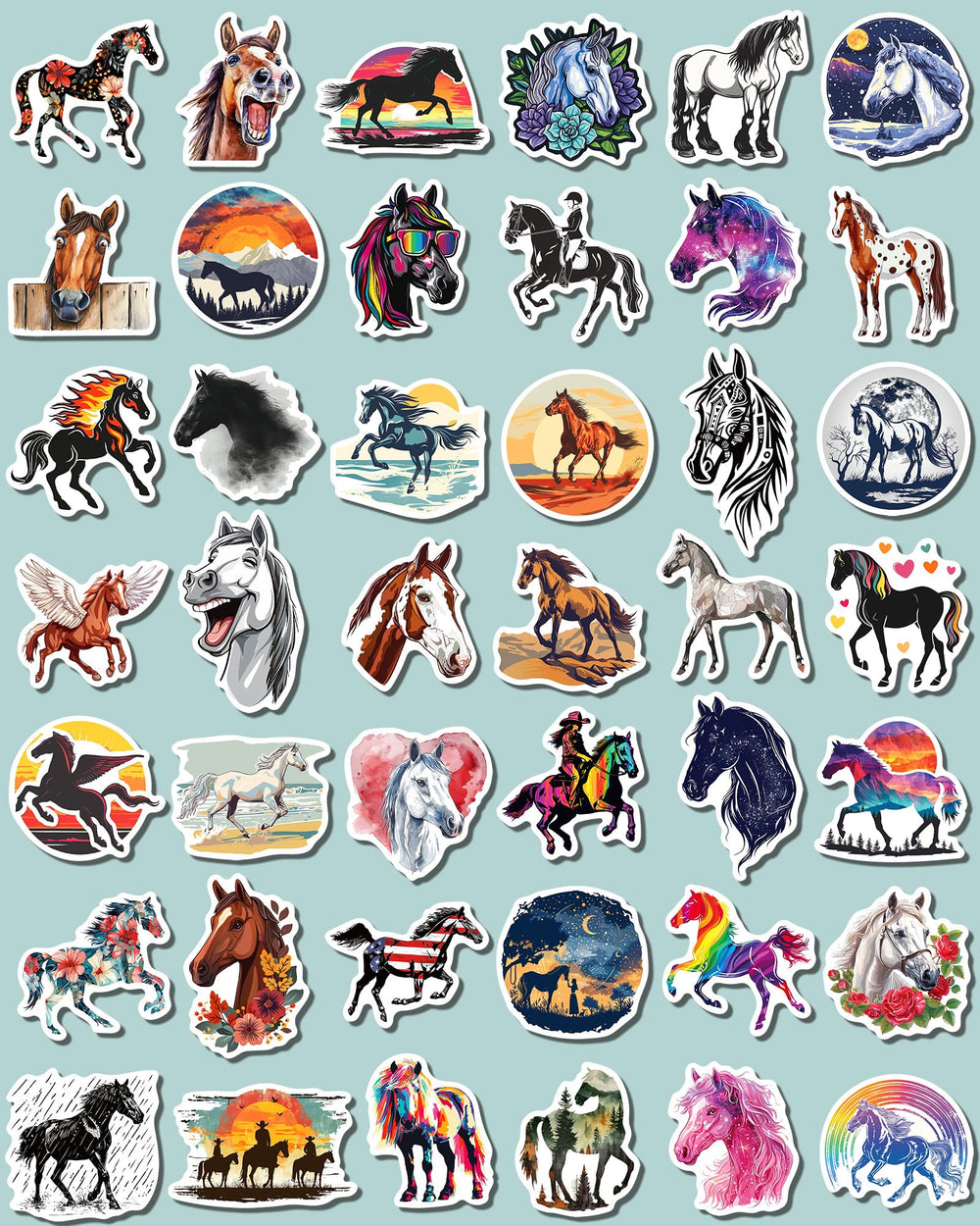 ViKiVi easy-peel self-adhesive horse stickers for quick decorating projects.