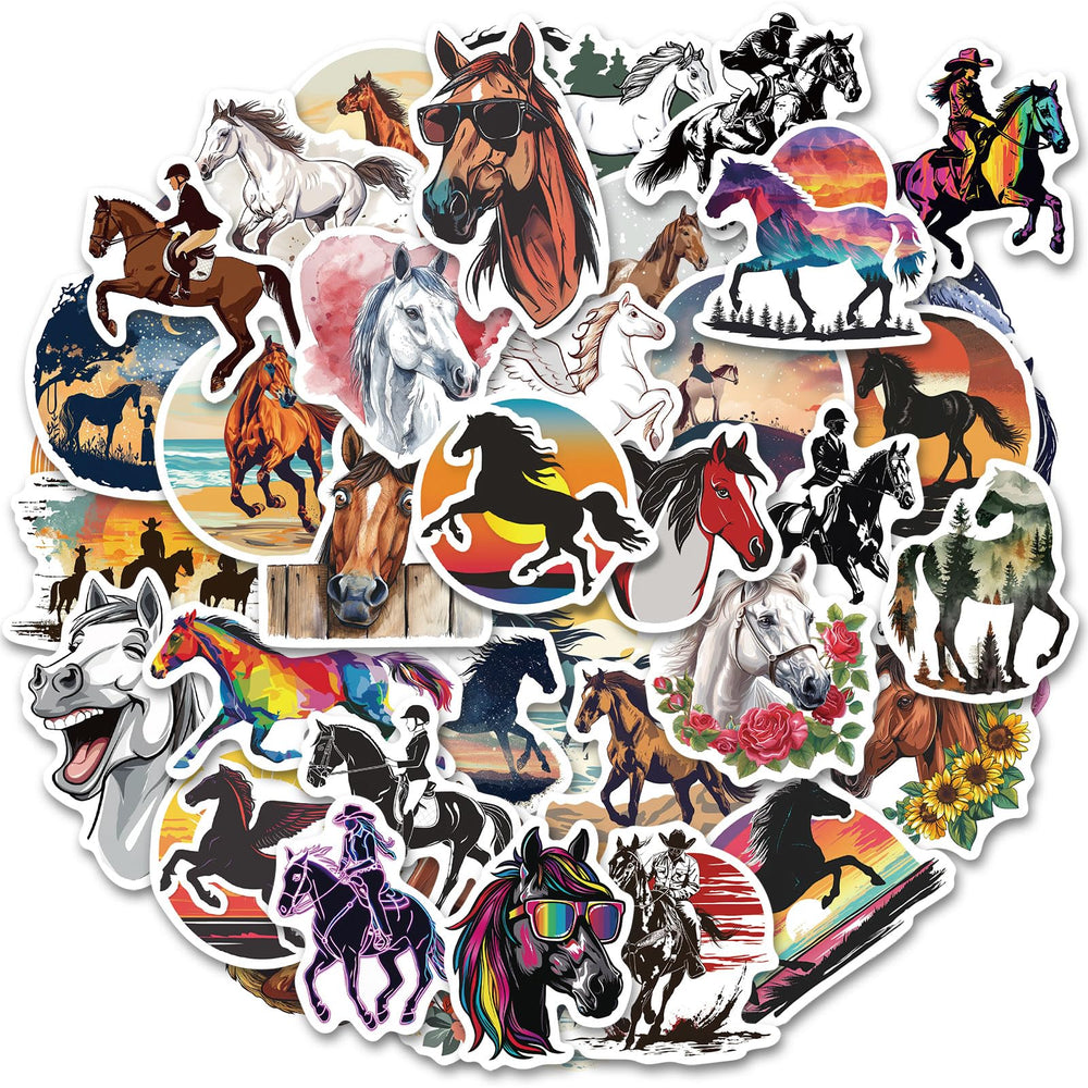 ViKiVi horse stickers with assorted scenes ideal for kids crafts and school projects.