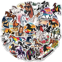 ViKiVi horse stickers with assorted scenes ideal for kids crafts and school projects.