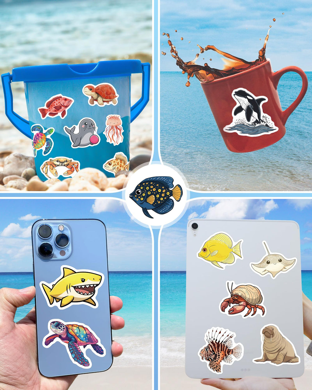 ViKiVi ocean stickers scrapbook brighten pages with sea creature designs
