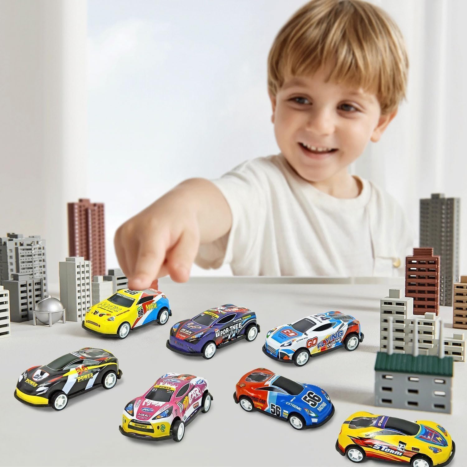Vileafy 30 mini race cars durable assembly for crash-friendly play