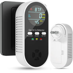 Vilfet 5-in-1 CO detector front view with HD display showing real-time readings