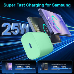 Vilive 25W USB-C charger side view with 10ft cable for flexible charging