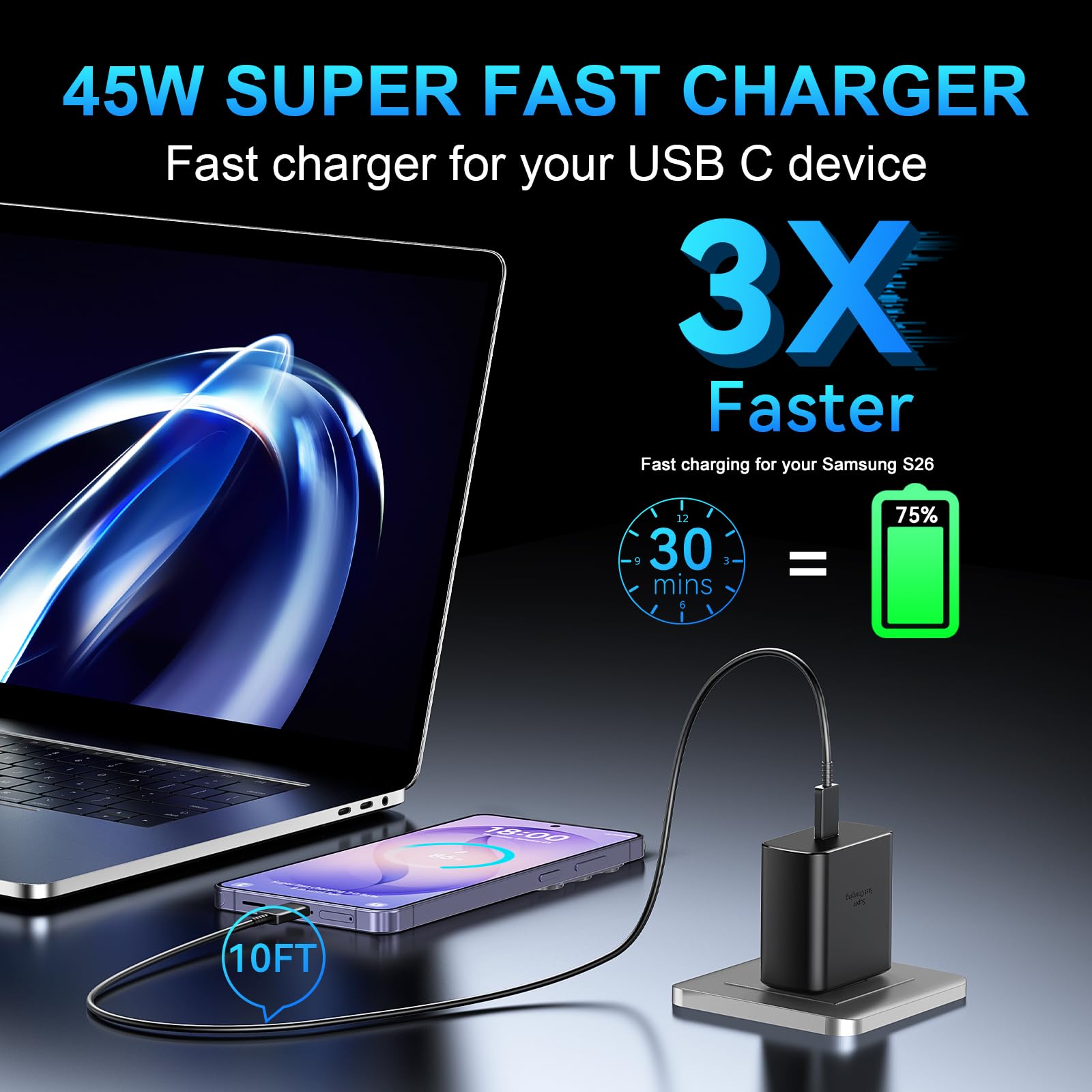 Vilive dual-device charging two-pack enables two devices charging simultaneously.