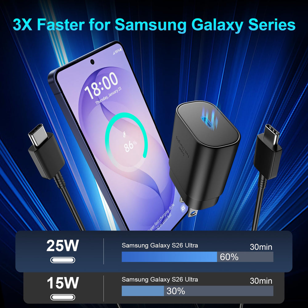 Vilive Samsung-compatible fast charger ensures quick top-ups for Galaxy devices.