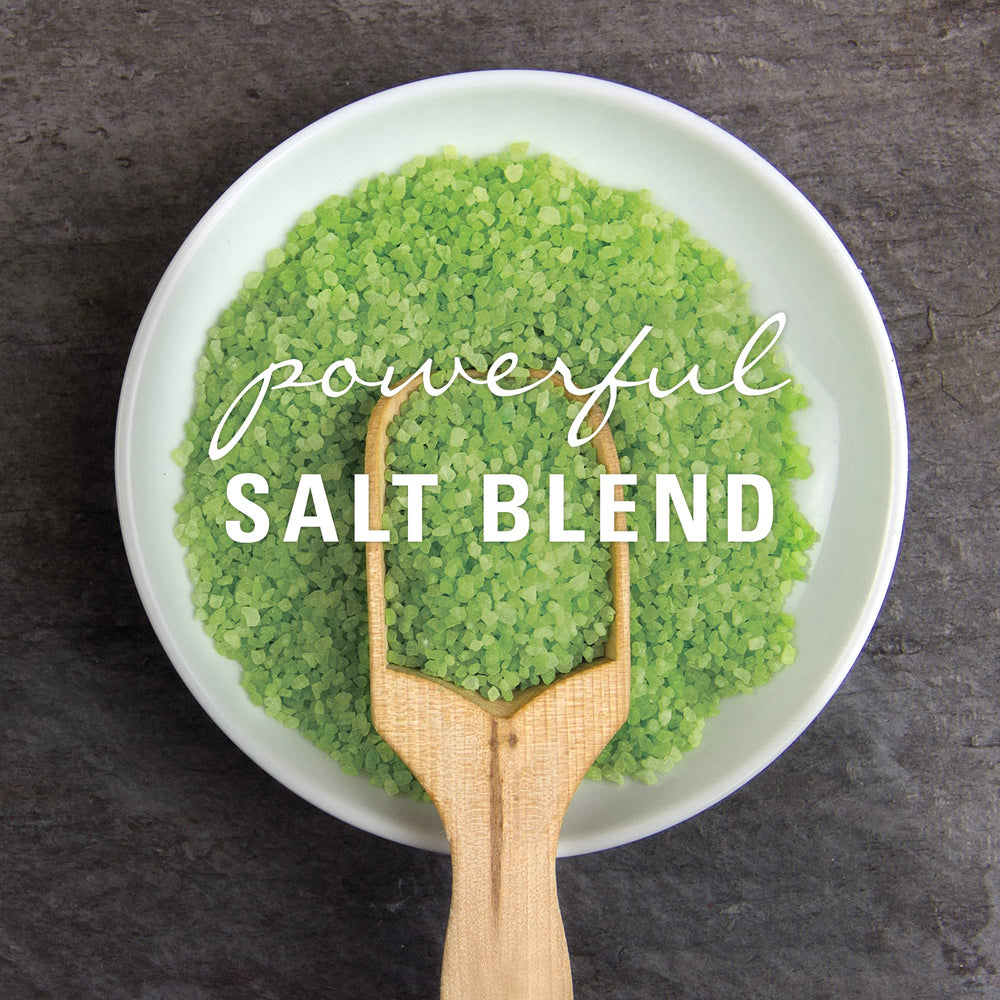 Four-pack Village Naturals Therapy mineral bath soak.