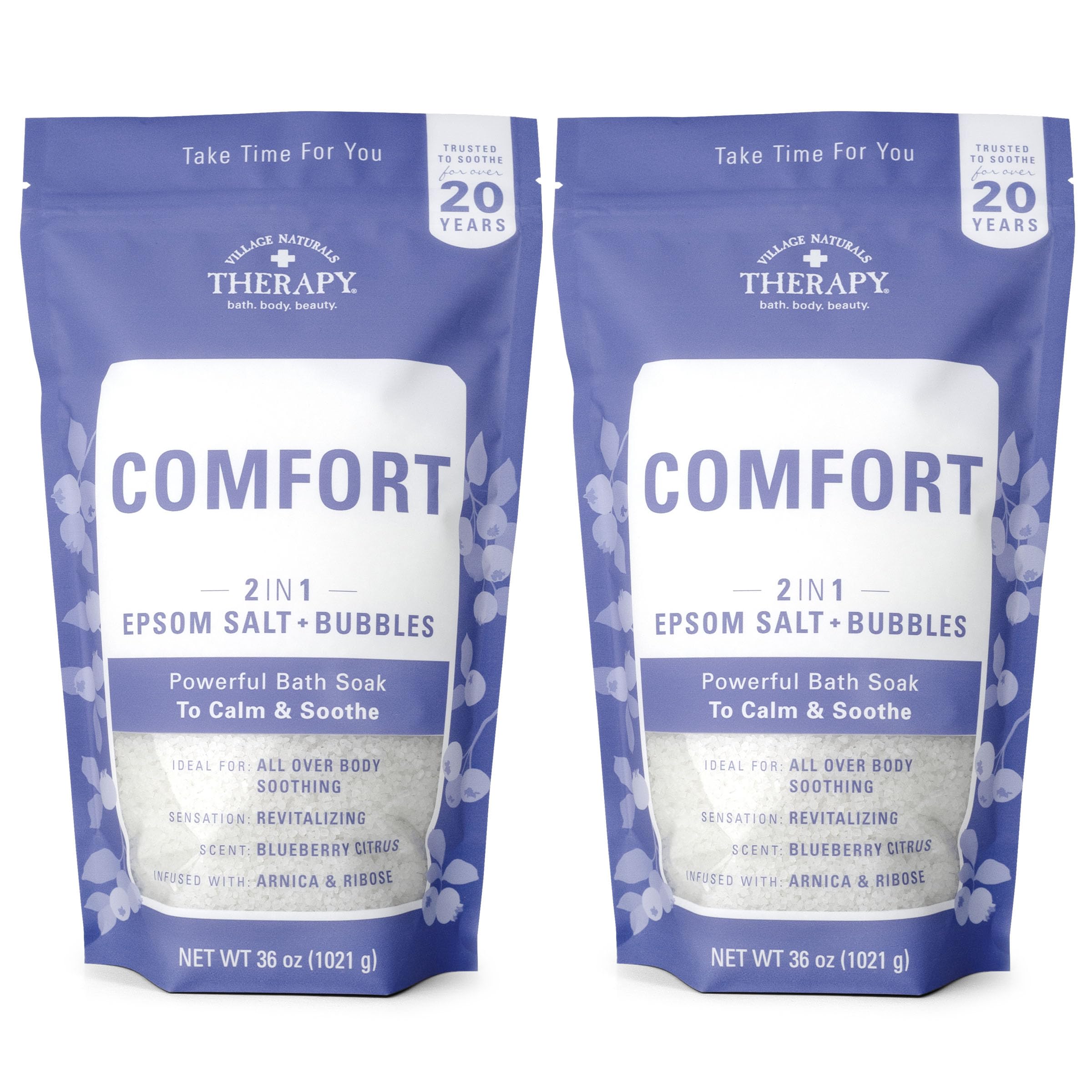 Village Naturals Therapy Comfort Foaming Bath Soak, bubbles in tub, promotes relaxation