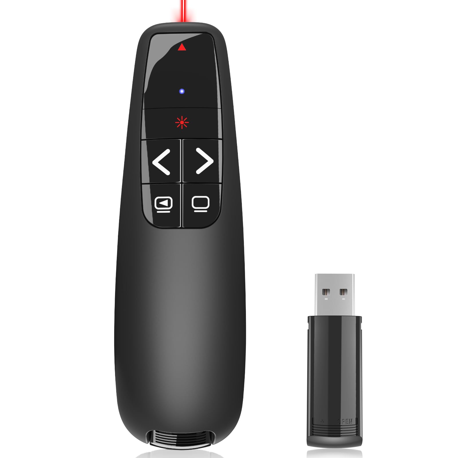 VILNIU Presentation Clicker with laser pointer for room-wide slide control