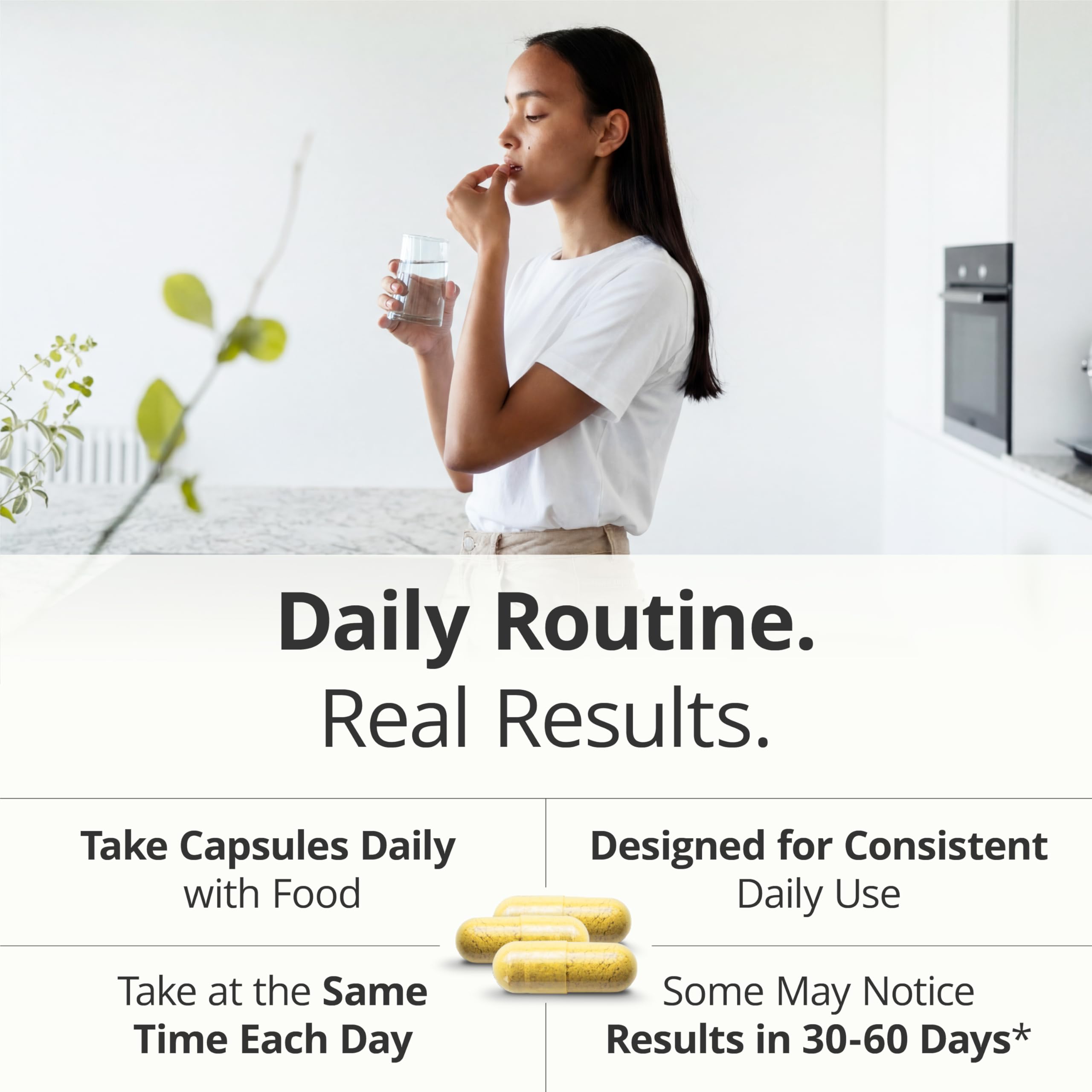 90-capsule bottle displayed on a clean countertop for daily use.