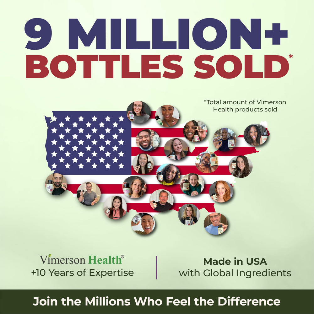 Vimerson Health capsules closeup front: convenient 60-capsule supply.
