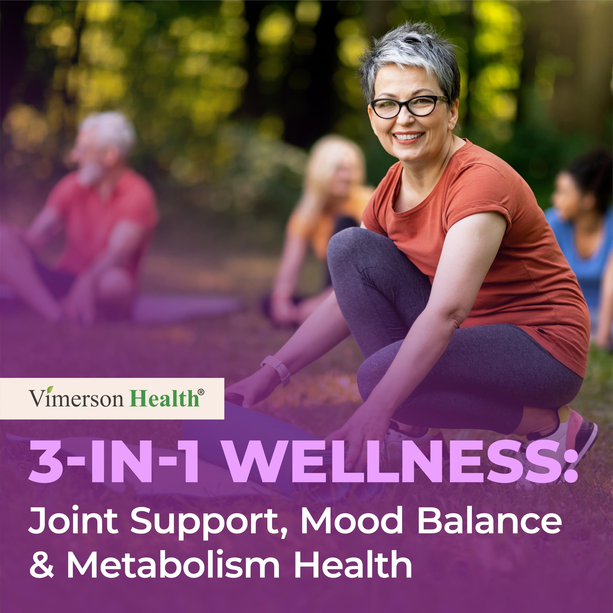 Vimerson Health daily routine pillpack showing easy two-capsule regimen.